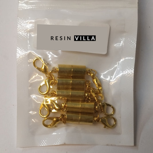 Resin Art Material, Metal Charms & Keychain Accessories - Golden Magnet Cylinder Shape