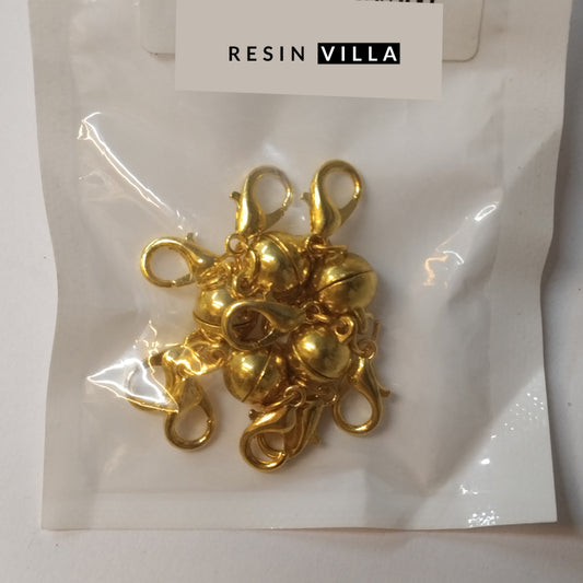 Resin Art Material, Metal Charms & Keychain Accessories - Golden Magnet Semi Circle Shape