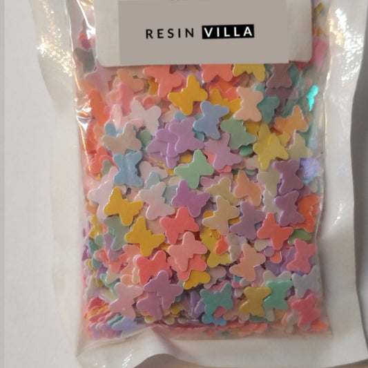 Resin Art Material, Sequin Colourful Shakers - multi-color - Butterfly Shape