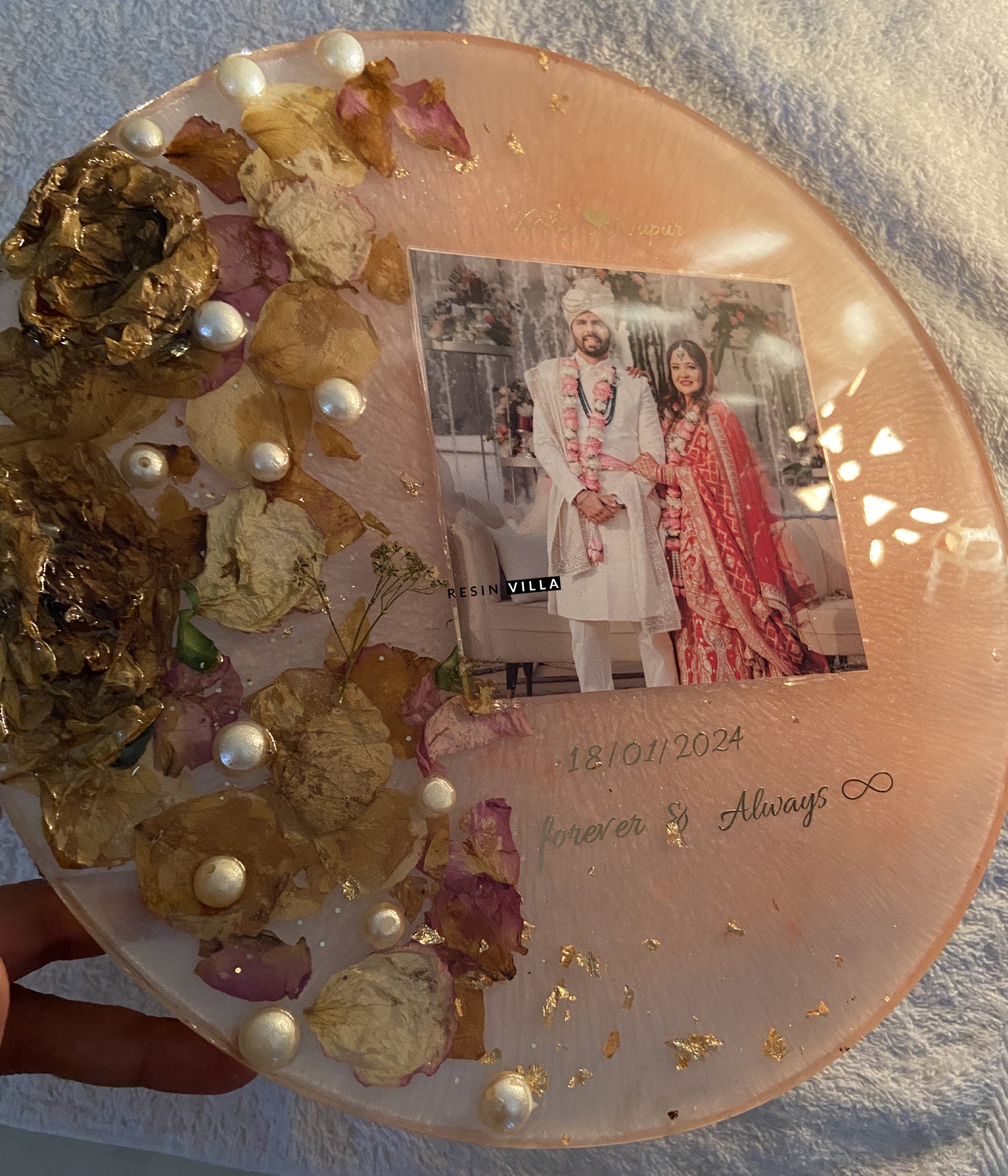 Preserving your varmalas in resin is more than just a trend; it's a heartfelt way to keep the memories of your wedding alive.