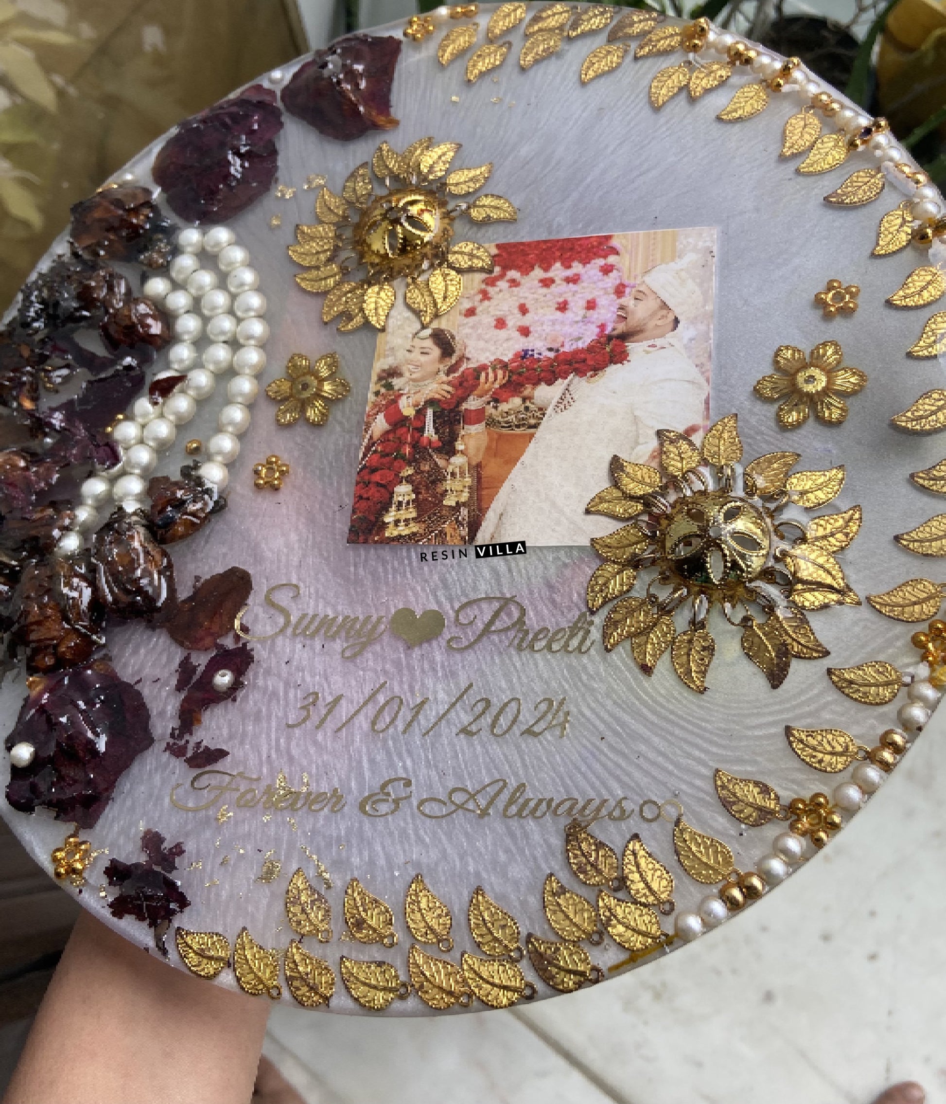 Preserving your varmalas in resin is more than just a trend; it's a heartfelt way to keep the memories of your wedding alive.