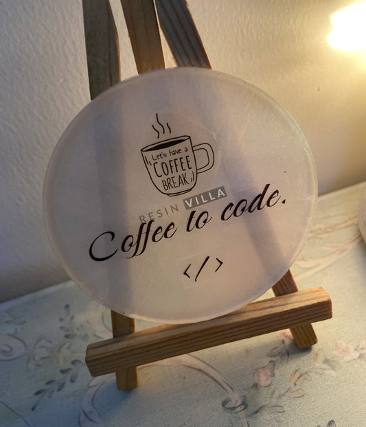 Resin Art, Frame, Coffee to code coaster