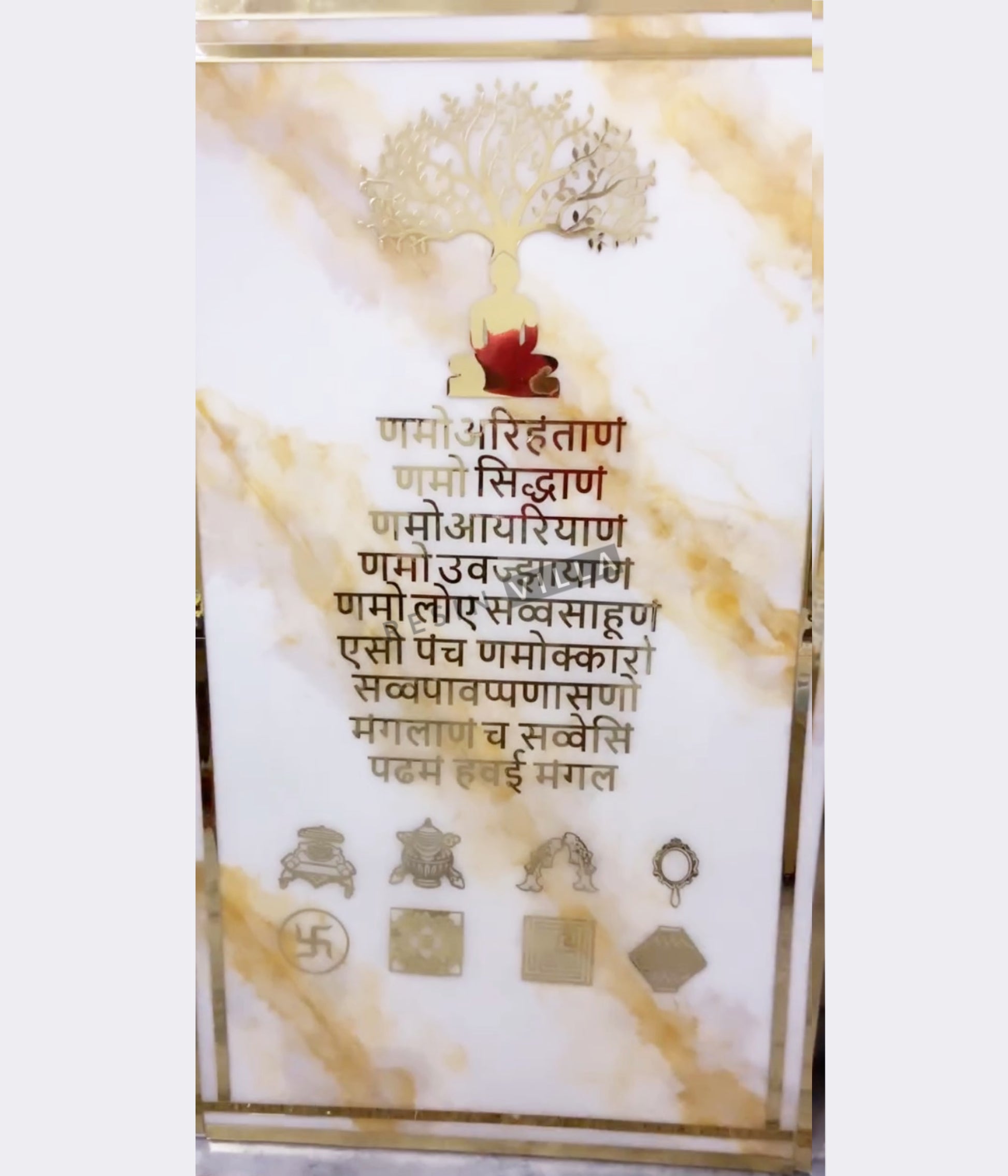 Jain Muni large Navkar Mantra Chobiso Tirthankar Wall frame