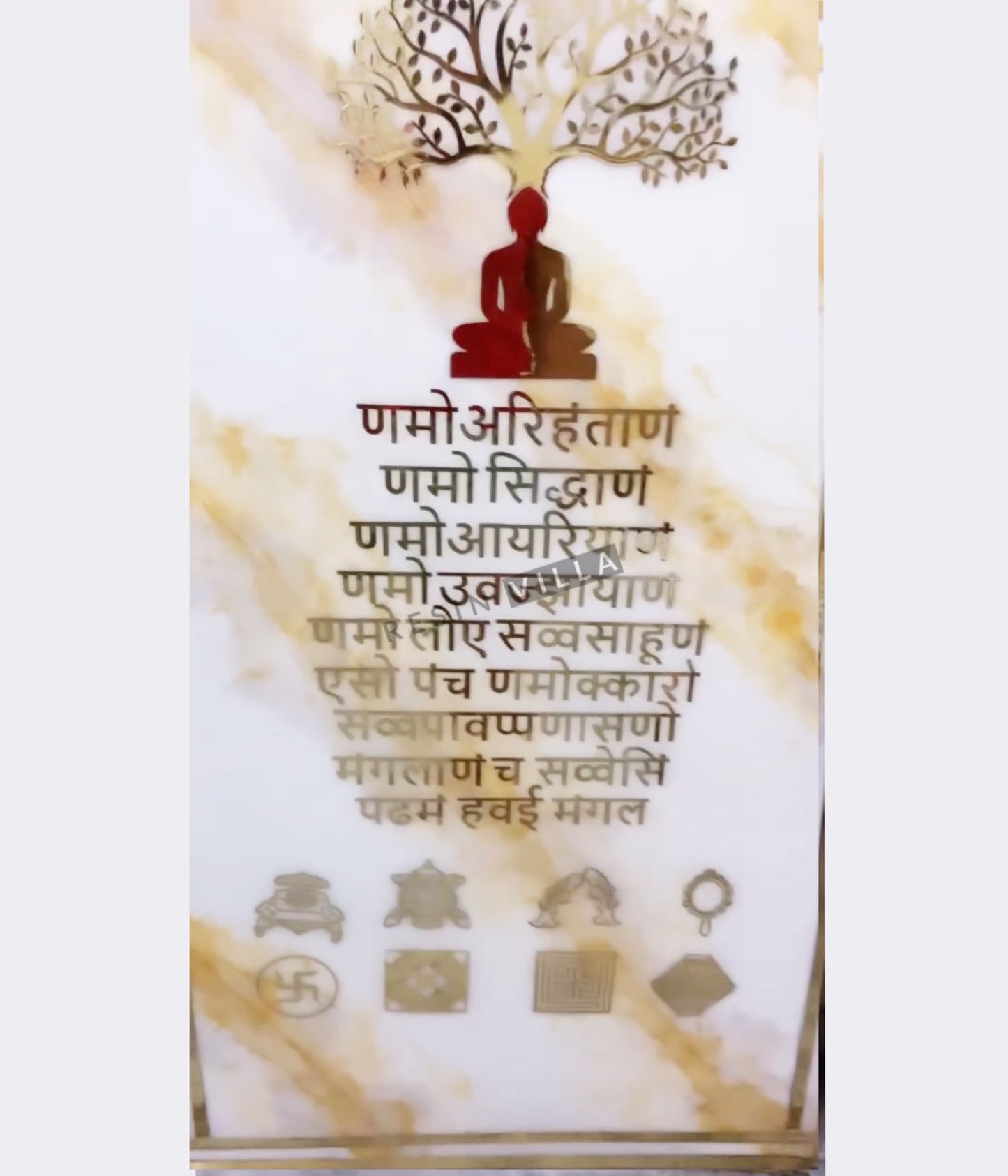 Jain Muni large Navkar Mantra Chobiso Tirthankar Wall frame