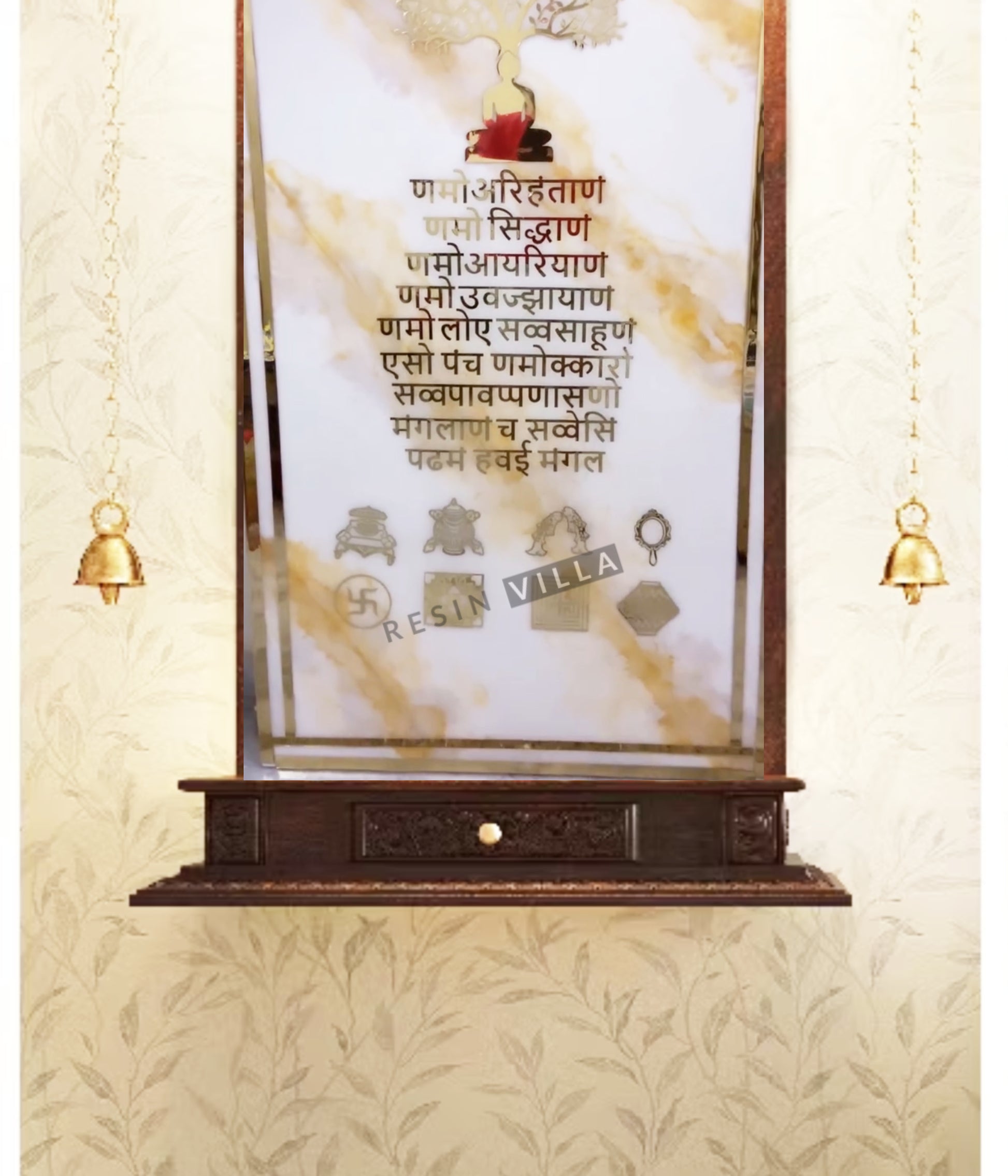 Jain Muni large Navkar Mantra Chobiso Tirthankar Wall frame