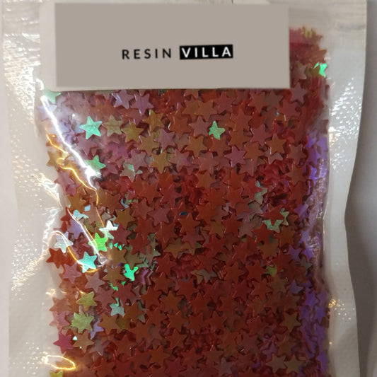 Resin Art Material, Sequin Colourful Shakers - Shinny Maroon Color & Star Shape