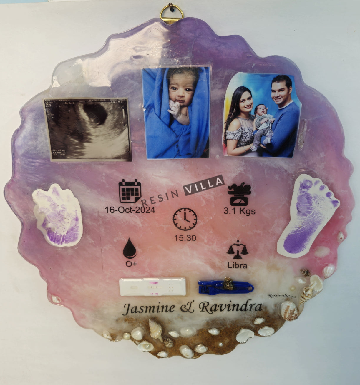 Baby Details keepsake, resin art in Delhi-NCR