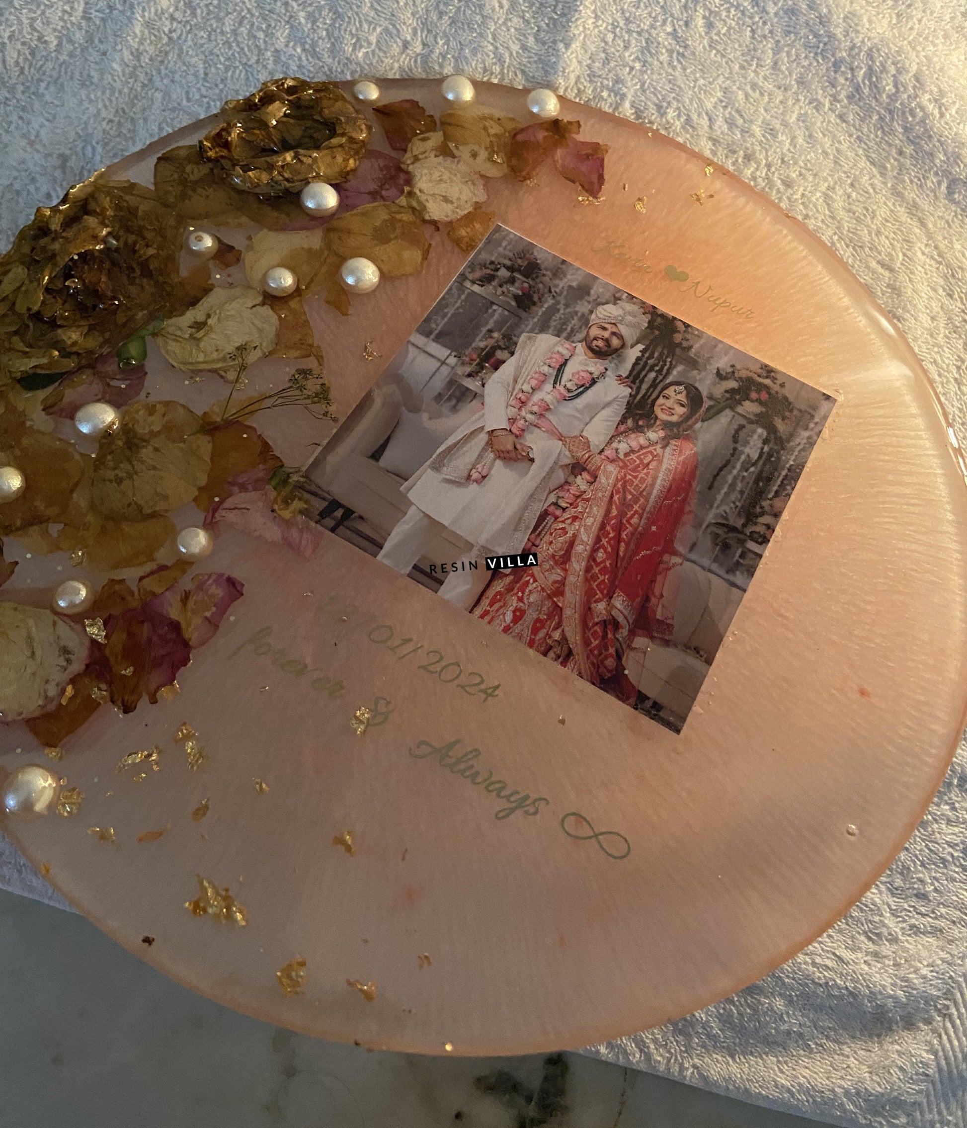 Preserving your varmalas in resin is more than just a trend; it's a heartfelt way to keep the memories of your wedding alive.